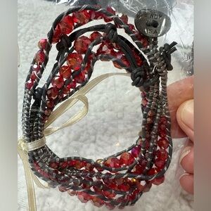 Bindy USA Bead and Leather Wrap Bracelet Necklace Anklet Jewelry Boho Festival